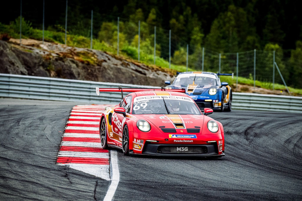 Gustav Krogh kom tættere på mesterskabspodiet på Rudskogen.
(Foto: Porsche Carrera Cup Scandinavia)